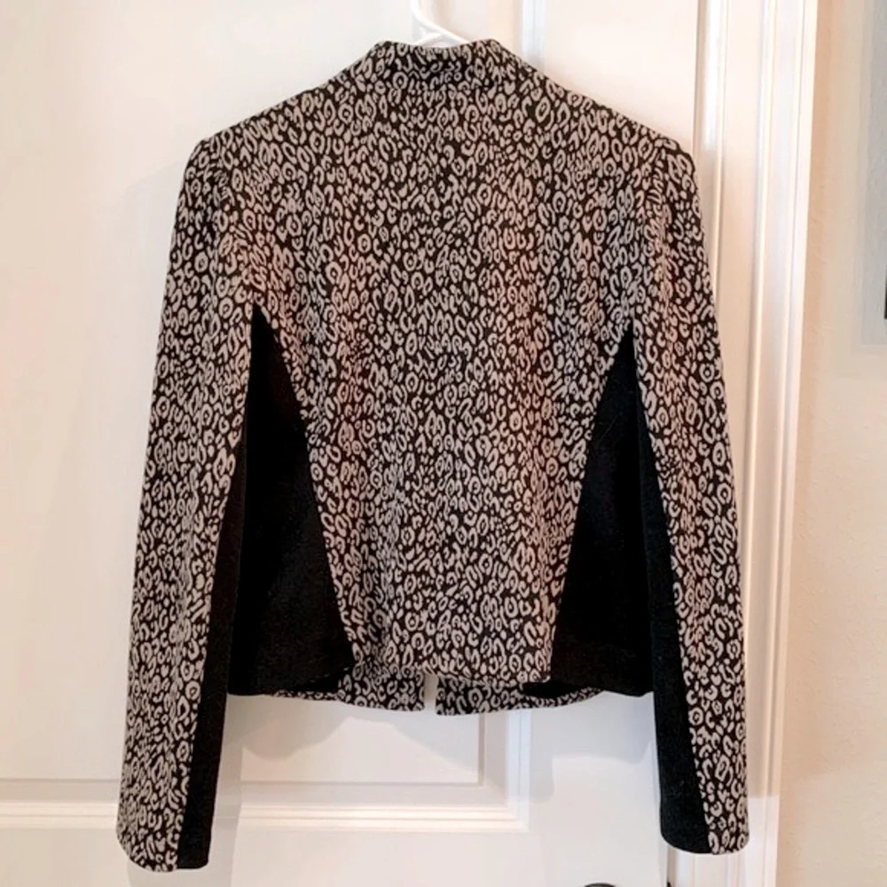 Chico’s Leopard Lined Blazer Moto Jacket Size Small